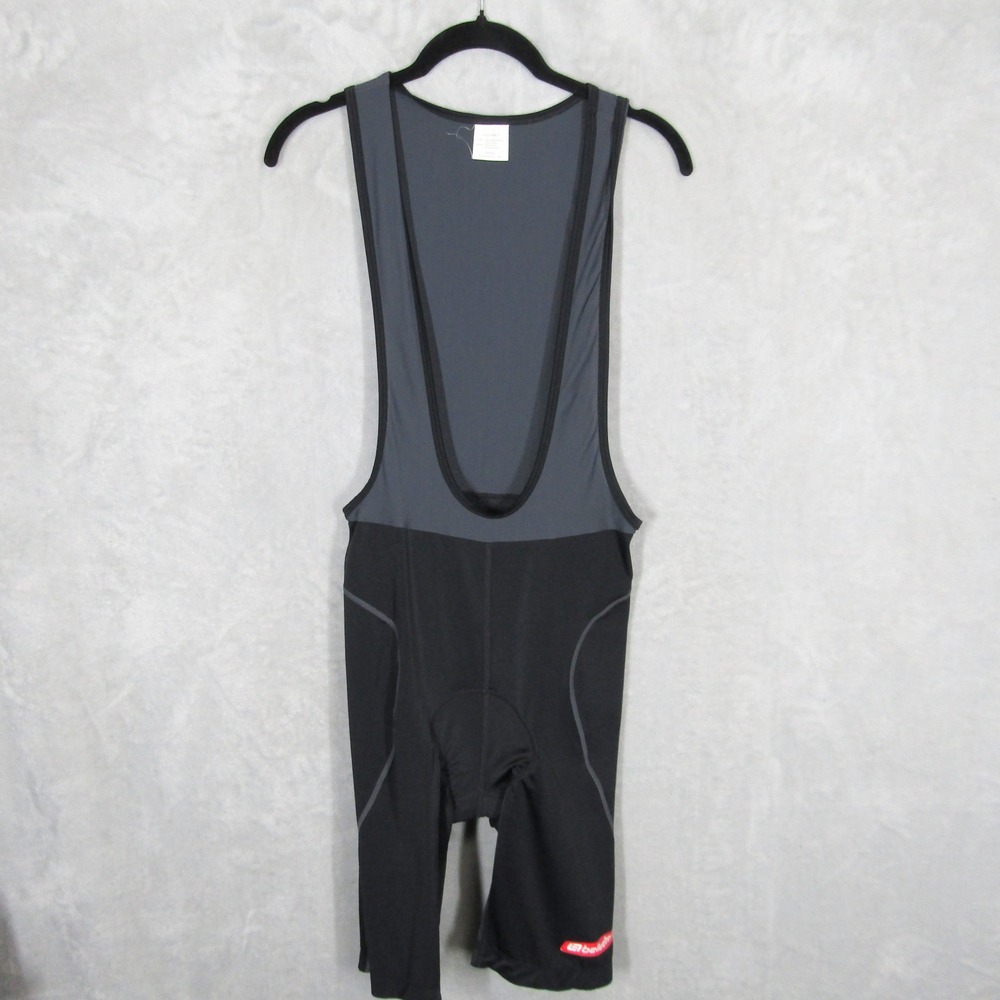 Bellwether Mens Cycling Bib Shorts Black Gray Padded Chamois Style 8693 Large